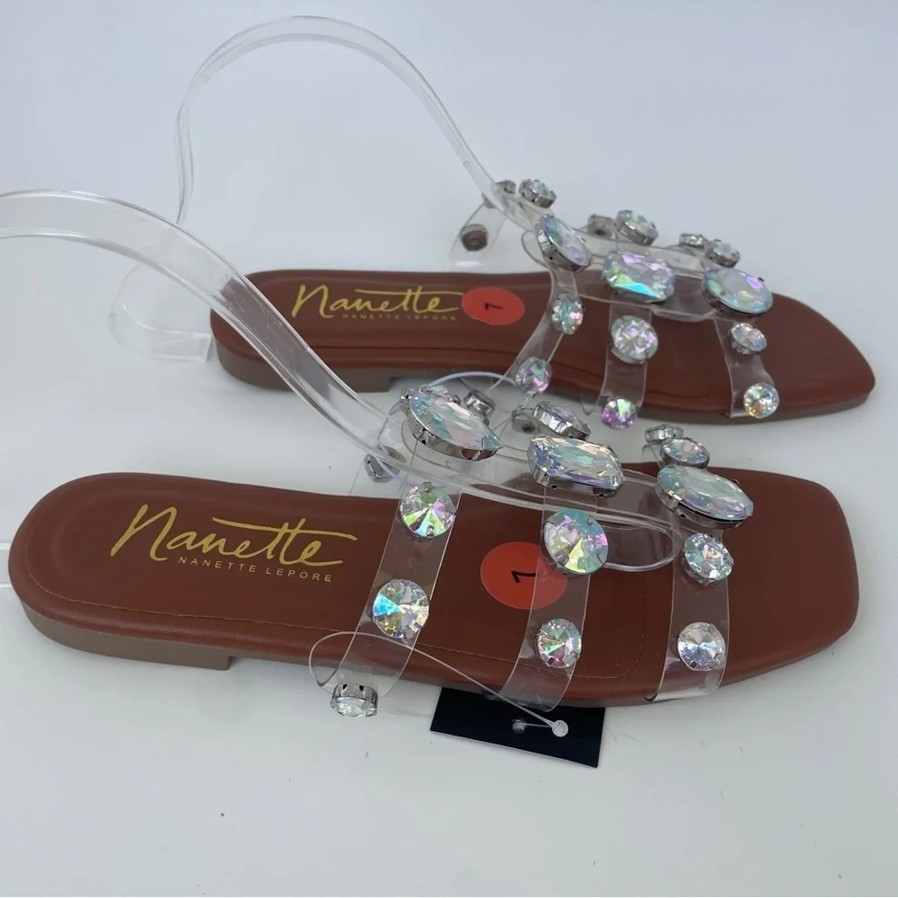 Nannette White and Brown Sandals with Elegant Turquoise Accents